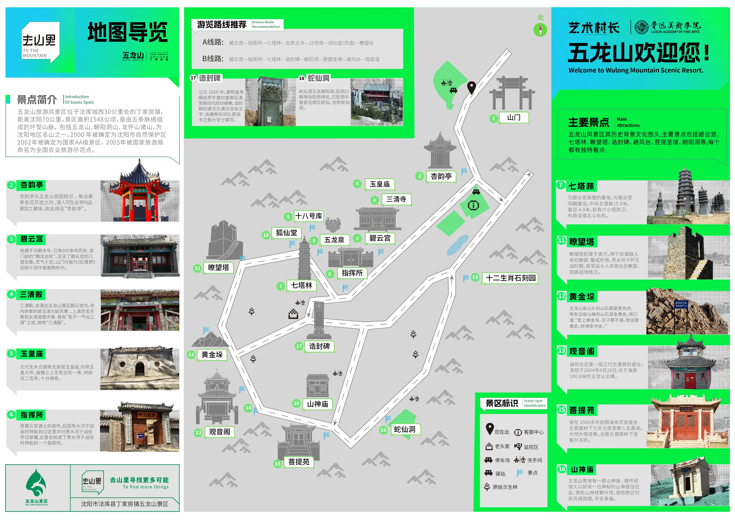 五龙山路线导览平面设计
