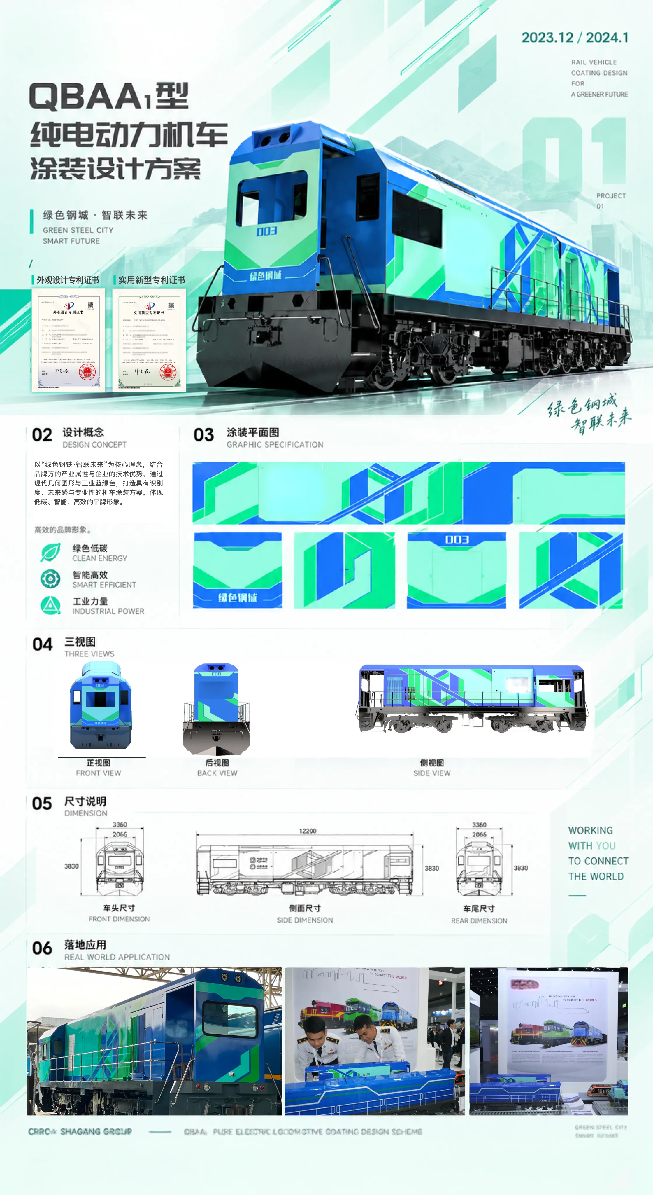 QBAA1纯电动力机车涂装设计方案